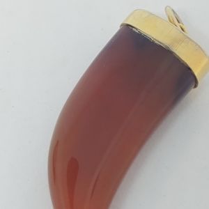Carnelian Horned Shaped Glass like Pendant